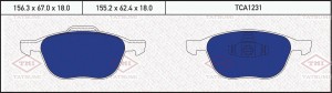 Колодки тормозные дисковые передние FORD Focus/C-Max 03-MAZDA 3 03-VOLVO S40 03- TCA1231 TATSUMI