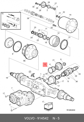 кольцо стопорное !подшипника задней ступицы Volvo 914542 VOLVO