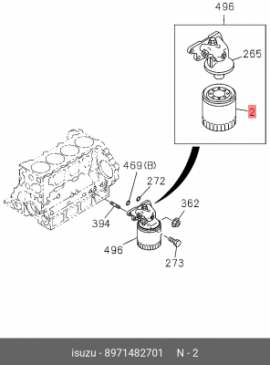 фильтр масляный ! \Isuzu NQR 03> 8971482701 ISUZU