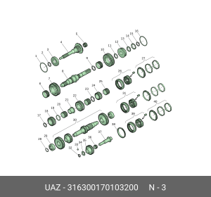 Подшипник КПП УАЗ-3163 вала первичного 5-ст.DYMOS (ОАО УАЗ) 316300170103200 UAZ UAZ