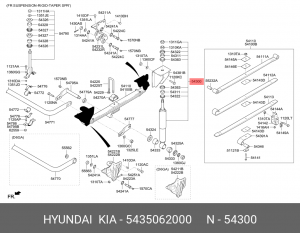 Амортизатор HYUNDAI HD120 передний (без стабилизатора) OE 5435062000 HYUNDAI KIA