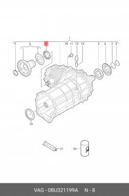 0BU321199A САЛЬНИК РАЗДАТОЧНОЙ КОРОБКИ 0BU 321 199 A VAG