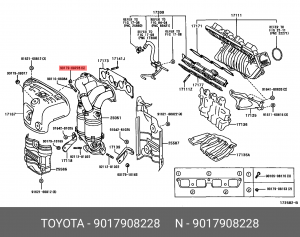 гайка крепления коллектора!\ Toyota 90179-08228 TOYOTA