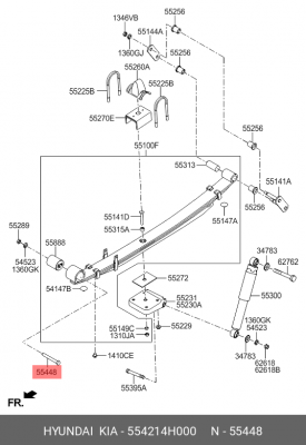 болт переднего рычага M10!\ Hyundai Starex 554214H000 HYUNDAI