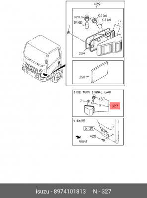 Повторитель поворотов левый Isuzu85/NPR75 8-97410-181-3 ISUZU