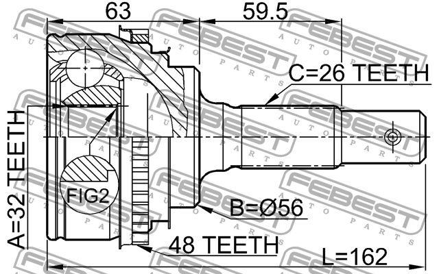 ШРУС 0110-AT190A48 0110-AT190A48 FEBEST