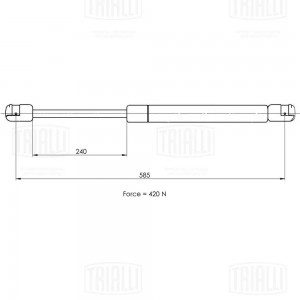 Упор газовый (амортизатор) Ford Focus II (05-) универс. (крышки багажника) (GS 1 GS1007 TRIALLI