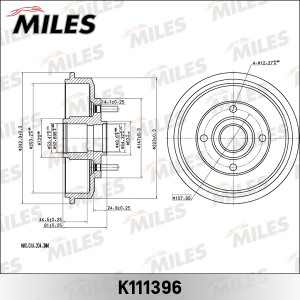 Барабан тормозной FORD FOCUS 98-04 (TRW DB4275) K111396 K111396 MILES