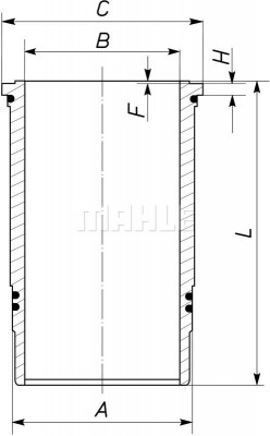 Гильза цилиндра 037 LW 00100 001 MAHLE KNECHT