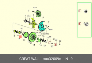 Подшипник передней ступицы внутренний XAA32009X XAA32009X GREAT WALL