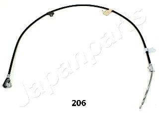 трос стояночного тормоза! левый\ Toyota Yaris 99> BC-206 JAPAN PARTS GROUP