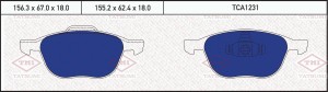 Колодки тормозные дисковые передние FORD Focus/C-Max 03-MAZDA 3 03-VOLVO S40 03- TCA1231 TATSUMI