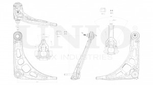 Рычаг подвески поперечный передний нижний левый SSP-40157 UNIO