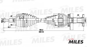 Привод в сборе передний правый VW T5 2.5TDI 03-09 (GKN 304502) GC02145 GC02145 MILES