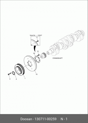 130711-00259 Шкив коленвала DE08 65.02601-0168 130711-00259 DOOSAN