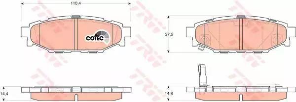Колодки задние SUBARU FORESTER, IMPREZA, LEGACY, OUTBACK GDB3373 GDB3373 TRW