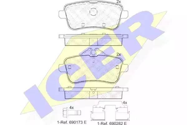 182072-067 колодки дисковые задние!\ MB W166 ML250/GL350 2.5CDI/3.5CDI 11> 182072067 ICER