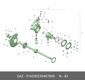 Упор-ограничитель УАЗ-3163 поворота колес (ОАО УАЗ) 316200230407800 UAZ UAZ