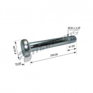 Болт рессоры M30 M30x3,5x200мм, BPW 0334105030 TRS4731 MANSONS