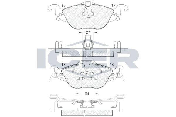 181249 колодки дисковые передние !\ Opel Astra G 1.2i-1.7DTi &16V 98> 181249 ICER