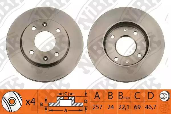 Диск тормозной HYUNDAI Elantra (00-),Matrix передний (1шт.) NIBK RN1230 NIBK