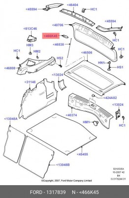 ФИКСАТОР ТРОСА ПОЛКИ БАГАЖНИКА 1 317 839 FORD