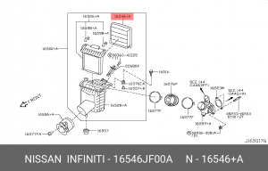 Фильтр воздушный двигателя 16546-JF00A 16546-JF00A NISSAN