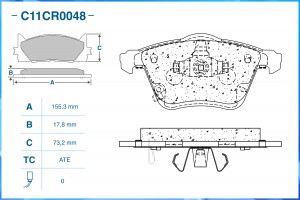 Тормозные колодки передние Low Metallic C11CR0048 C11CR0048 CWORKS