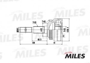ШРУС наружный OPEL VECTRA/CALIBRA 1.6-2.0 87-98 (с ABS) (SKF VKJA3107) GA20367 GA20367 MILES