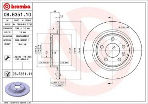 Диск тормозной Brembo Painted Disc 08.B351.11 08.B351.11 BREMBO