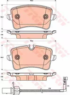 Колодки задние AUDI A6 (C7), A7 (4GA) GDB1902 GDB1902 TRW