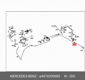 Трос. привод стоян. торм A4474200685 A4474200685 MERCEDES BENZ