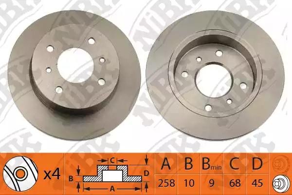 Диск тормозной NISSAN ALMERA (N16) 00-/PRIMERA (P10/P11) 90-02 задний RN1040 RN1040 NIBK