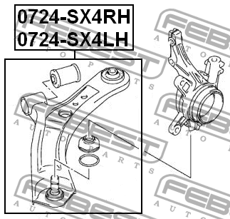 Рычаг подвески 0724-SX4LH 0724-SX4LH FEBEST