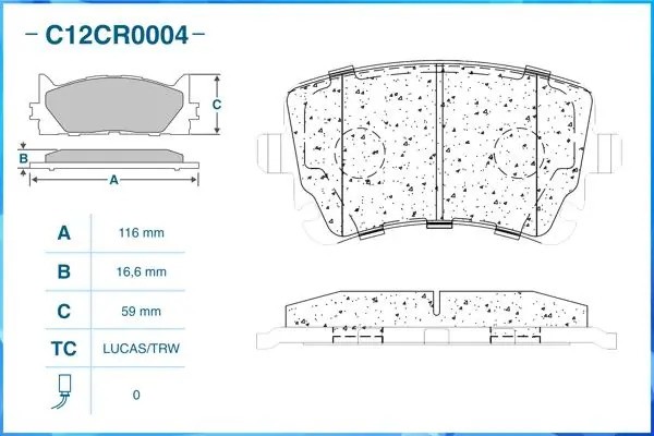 Тормозные колодки задние Low Metallic C12CR0004 C12CR0004 CWORKS