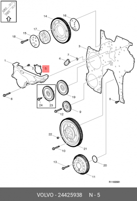 VO24425938 ШУМОИЗОЛ. ЭКРАН 24425938 VOLVO