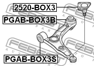 Сайлентблок PGAB-BOX3B PGAB-BOX3B FEBEST