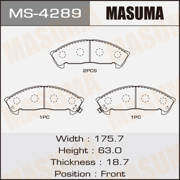 колодки дисковые!\ Isuzu Elf 84-03 MS4289 MASUMA