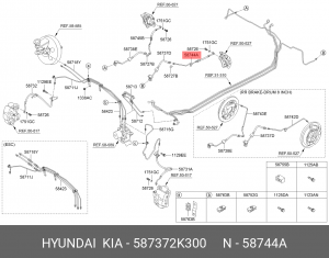 ШЛАНГ ТОРМ ЗАД ЛЕВ (58737-2K300) 587372K300 HYUNDAI KIA