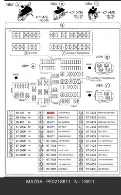Реле PE0218811 PE0218811 MAZDA