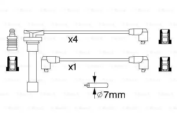 Провод высоковольтный NISSAN Sunny (1.6) комплект BOSCH 0 986 356 703 BOSCH