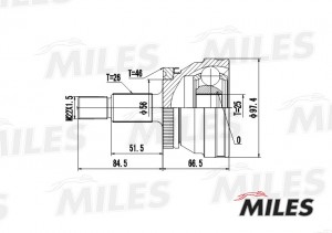 ШРУС наружный SAAB 9000 2.3 90-98 (с ABS) (GKN 302201) GA20411 GA20411 MILES