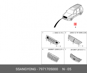 Винт SSANGYONG Rexton (02-) OE 7971705000 SSANG YONG