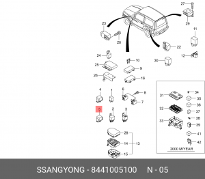 Реле поворота SSANGYONG Musso,Istana,Korando OE 8441005100 SSANG YONG