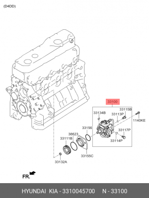 Насос топливный HYUNDAI HD65,78,County дв.D4DD ЕВРО-3 OE № 3310045700 HYUNDAI KIA