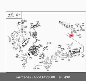 прокладка клапана EGR!\ MB A 651 142 26 80 MERCEDES BENZ