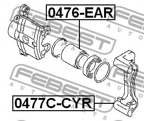 Скоба задн суппорта MITSUBISHI LANCER CS 2000-2009 0477C-CYR 0477C-CYR FEBEST