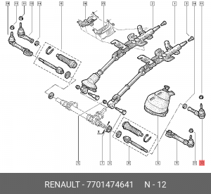 НАКОНЕЧНИК РУЛЕВОЙ ТЯГИ 7701474641 7701474641 RENAULT
