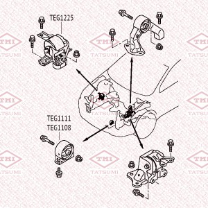 Опора двигателя передняя MITSUBISHI Outlander 06- TEG1108 TEG1108 TATSUMI