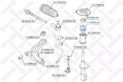 отбойник амортизатора переднего!\ Mitsubishi Lancer/Outlander all 02> 11-98006-SX STELLOX